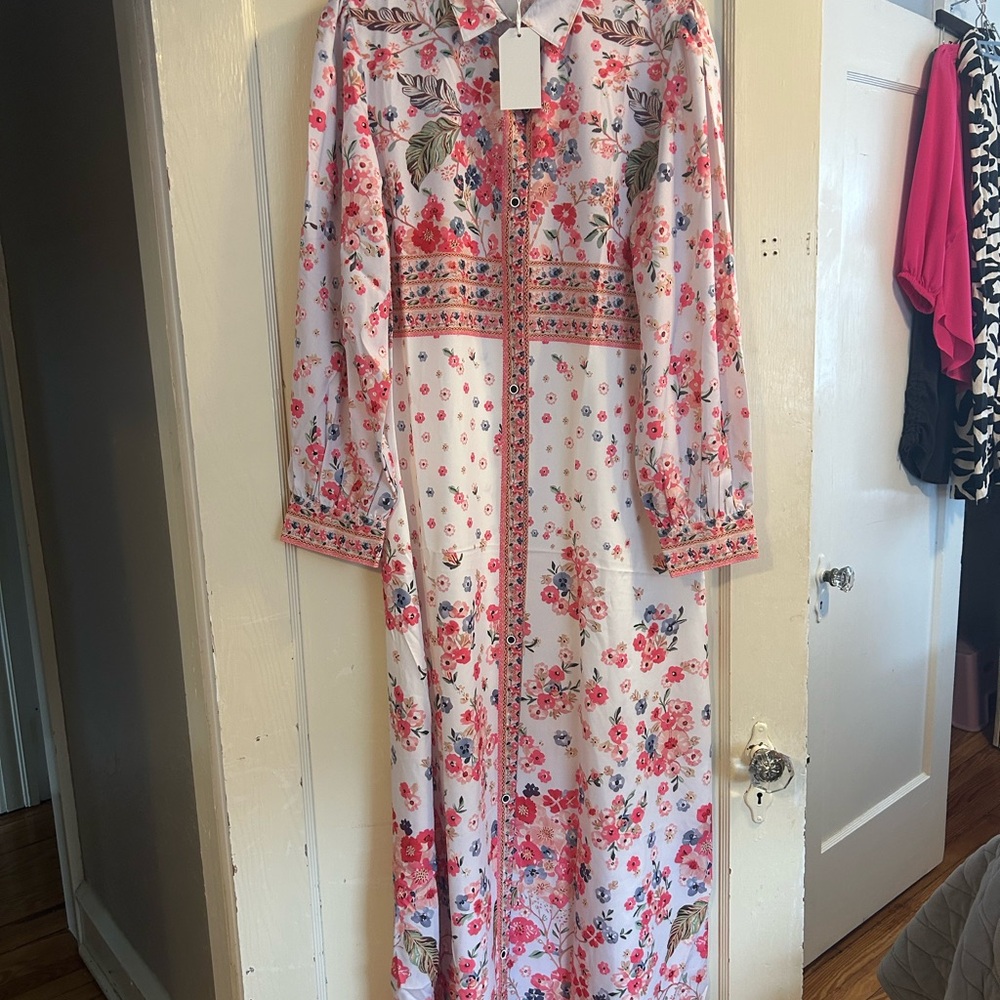 Floral Pink Maxi Dress